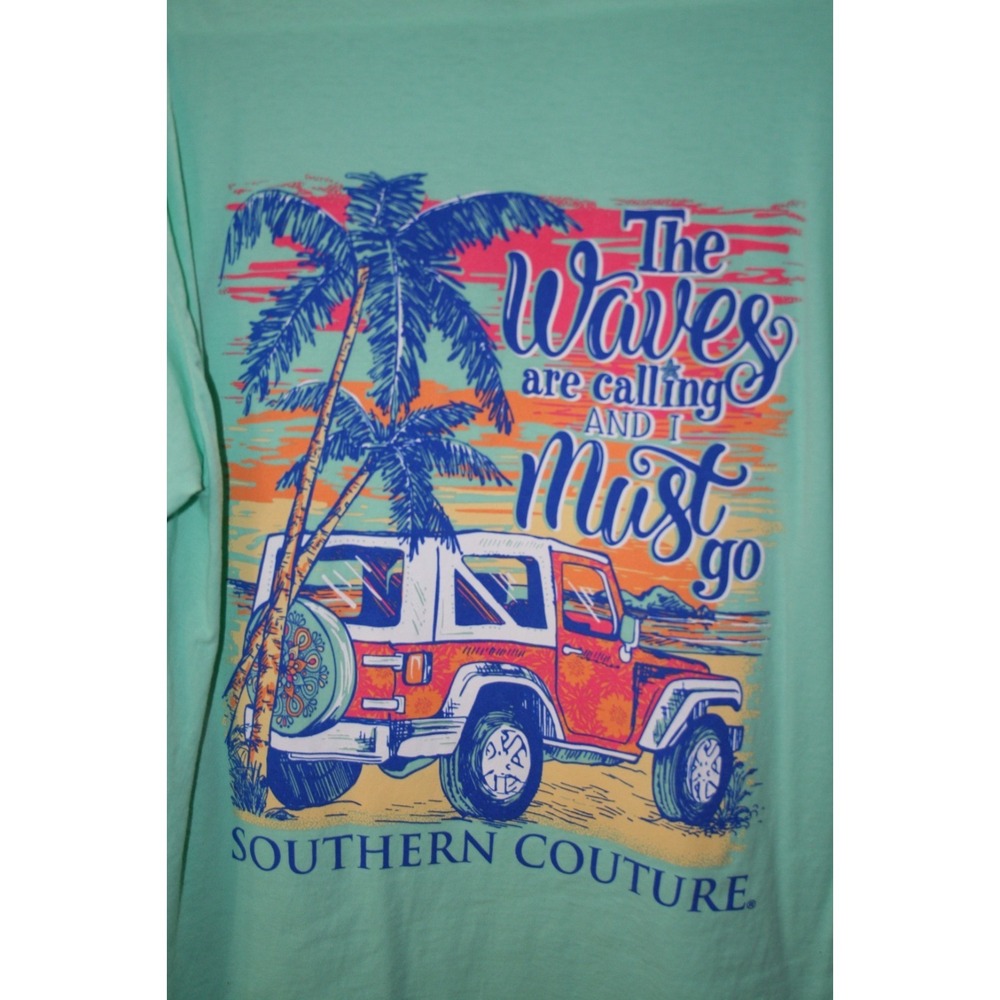 Ladies Comfort Colors Southern Couture T-Shirt The Waves Are Calling